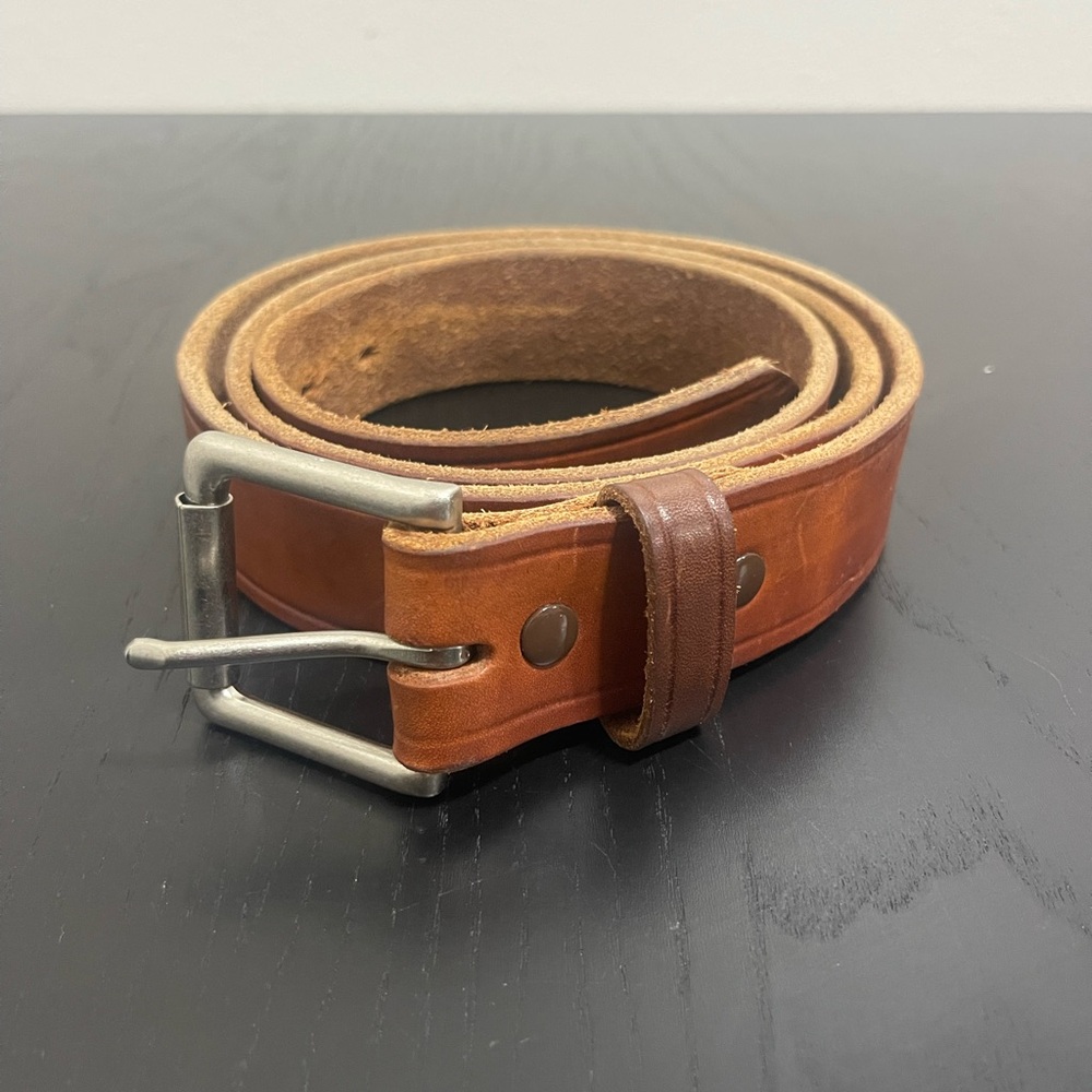 The hercules Belt Brown Max Thick With Stainless Buckle Used In Good Shape Sz 48